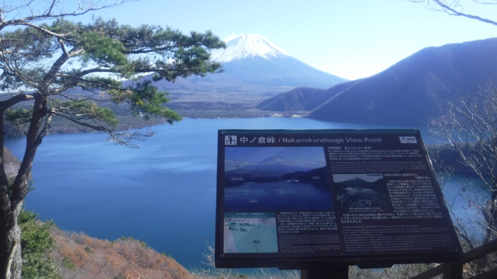 中ノ倉峠から望む千円札の富士山展望地