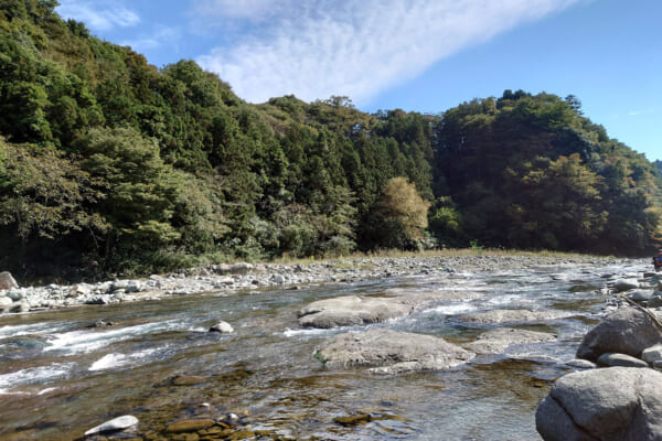 透きとおった渓流の流れ