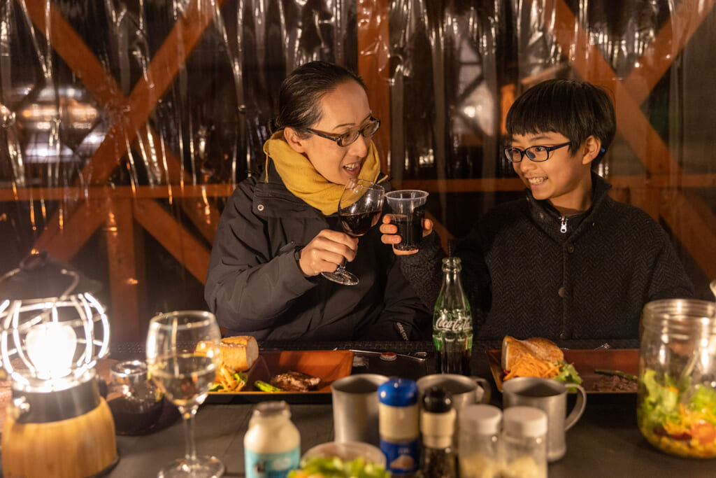 親子で乾杯