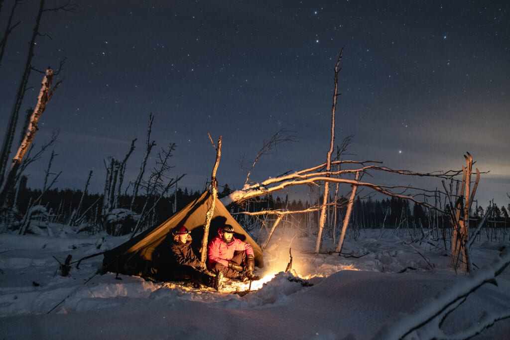 サヴォッタHAWU4を使用した雪中キャンプ