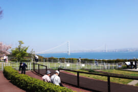 淡路サービスエリアから眺める明石海峡大橋