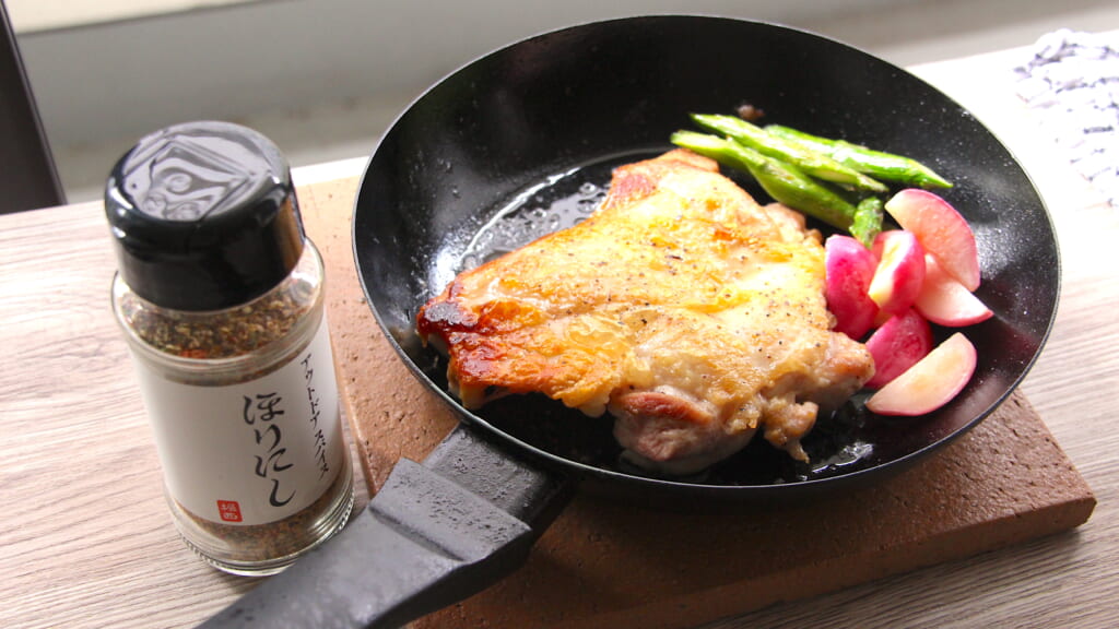 ほりにし白ラベルと鶏もも肉のソテー