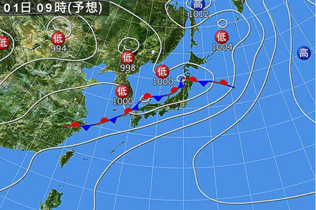 日本列島の天気図
