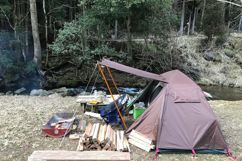 河原サイトのキャンプ