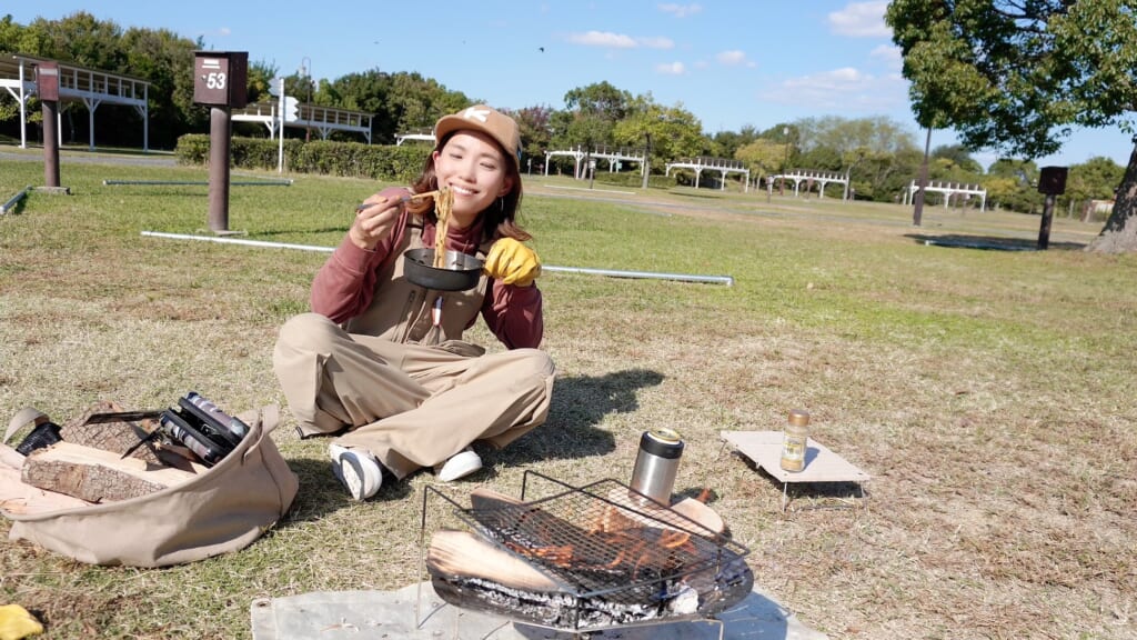 キャンプするグッピーこずえ