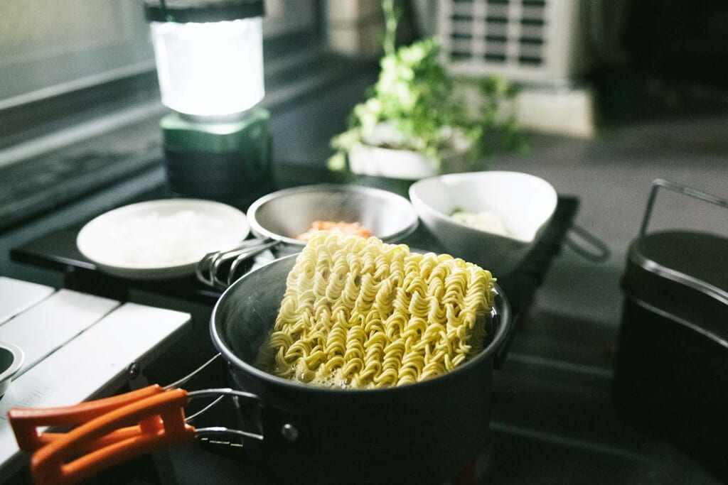 ベランダで時短キャンプ飯