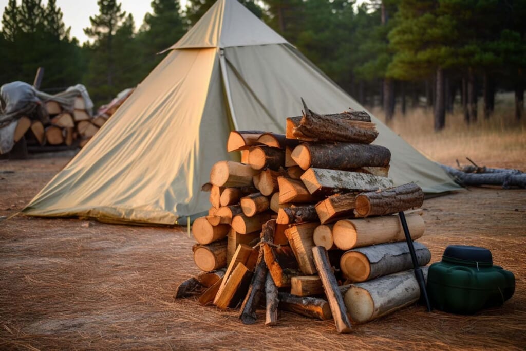 キャンプで使う大量の薪
