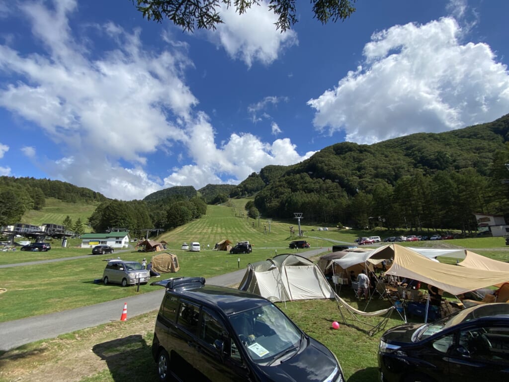 丸沼高原キャンピングバレイのオートキャンプ