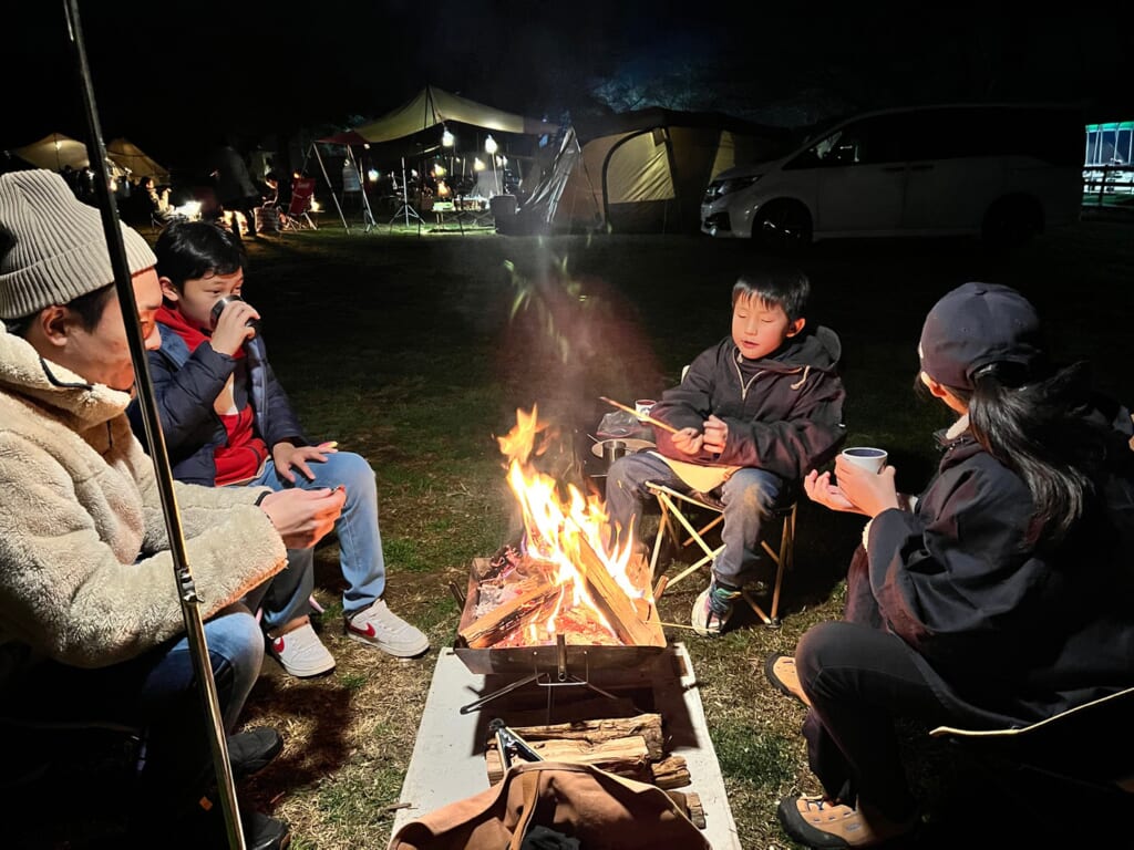 成田ゆめ牧場ファミリーオートキャンプ場の夜