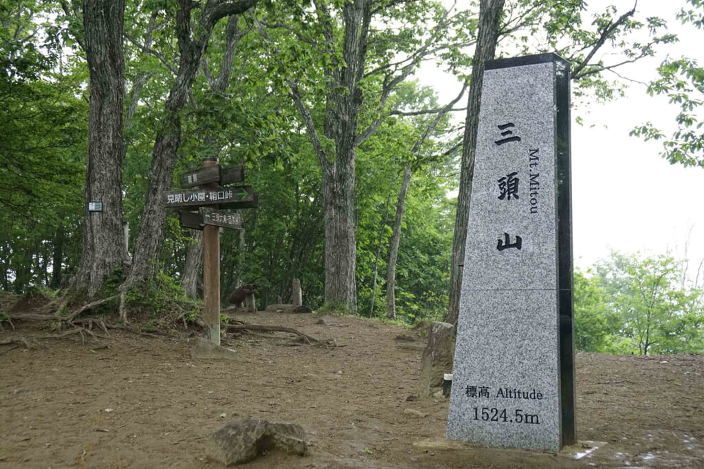 三頭山の標識