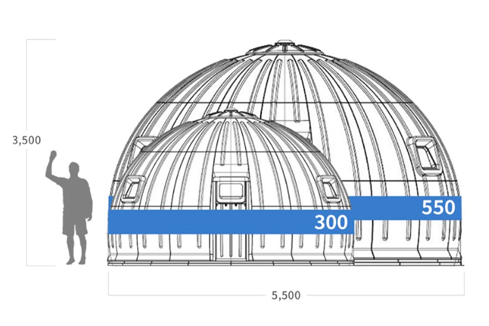 EZDOME HOUSE DOMANI550の大きさ比較