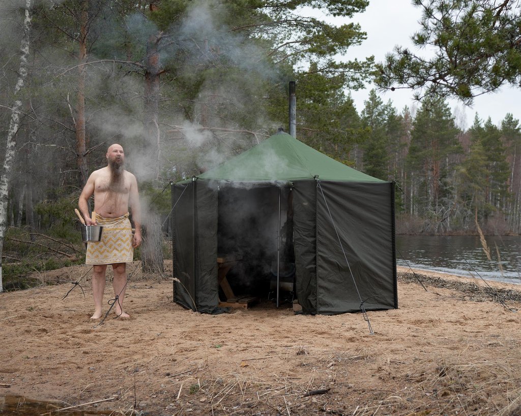 SAVOTTAのSAUNA TENT HIISI 4 SAVOTTAのTENT STOVE SAVOTTAのSTONE RACKS