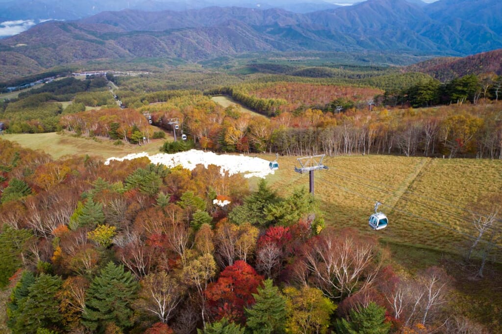 ハンターマウンテン塩原の紅葉ゴンドラからの景色