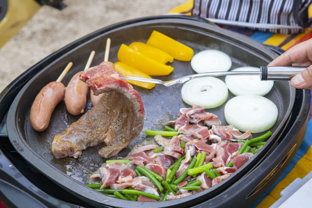 ホットプレートでBBQ