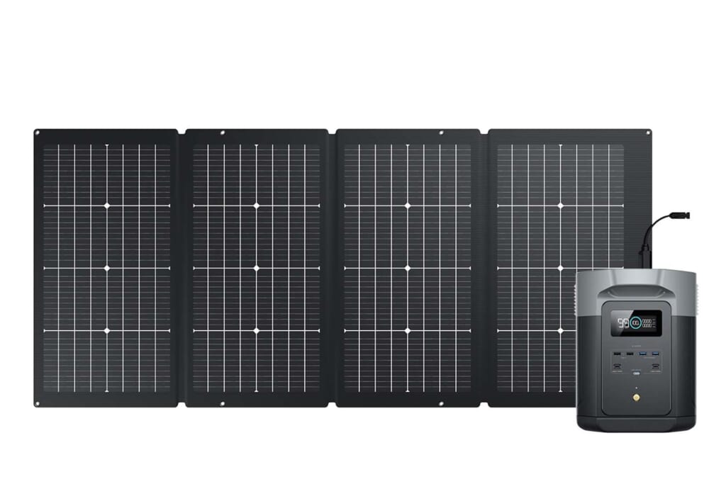 EcoFlowのDELTA 2 Maxと220W両面受光型ソーラーパネル