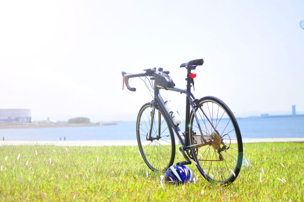 広場にある自転車