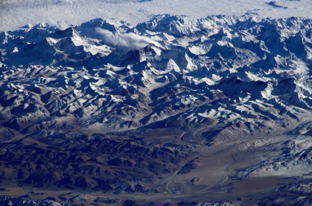 宇宙から見たヒマラヤ山脈