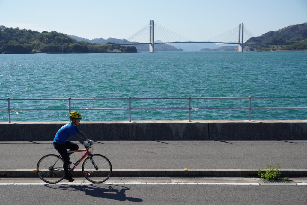 海沿いを走る自転車