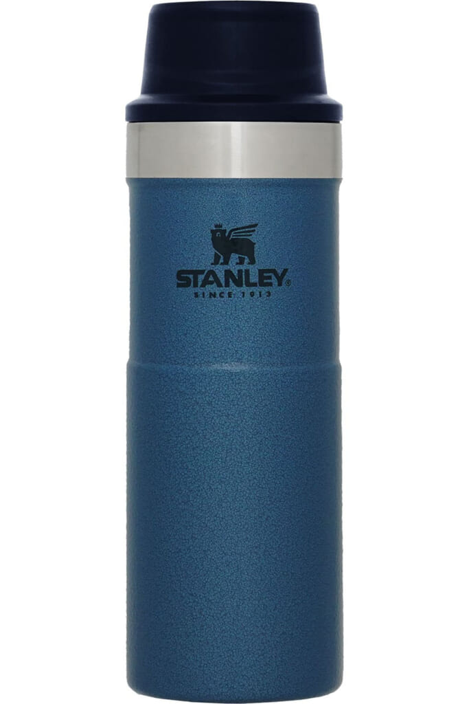 STANLEYのクラシック真空ワンハンドマグⅡ 0.47L ハンマートーンレイクブルー