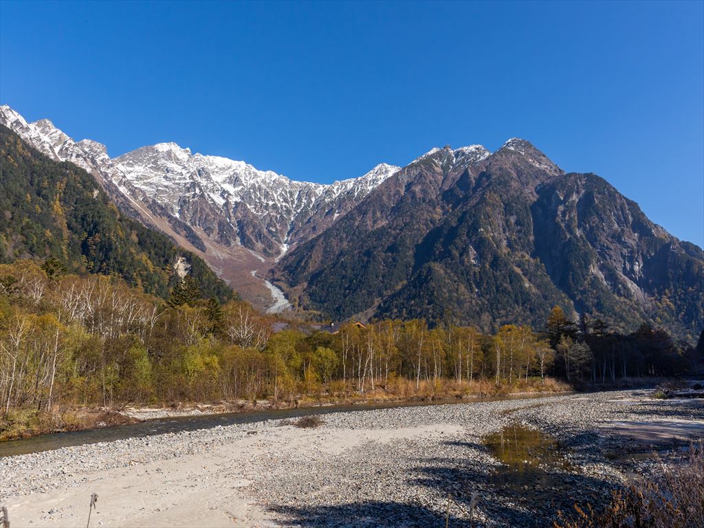 梓川と穂高連峰