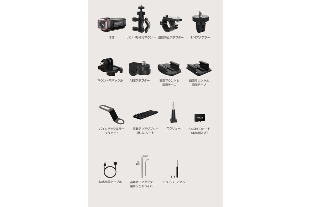 AKEEYOのバイク用ドライブレコーダー