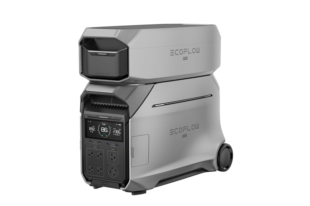 スタッキングしたDELTA Pro 3と専用エクストラバッテリー