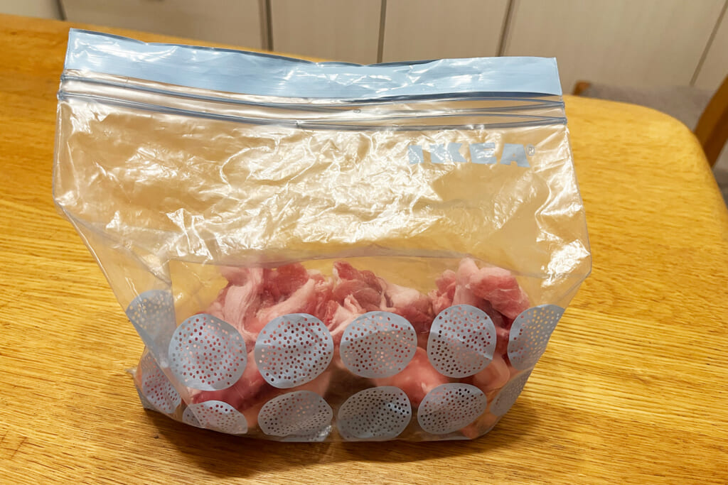 ZIPLOCKに入れた食材