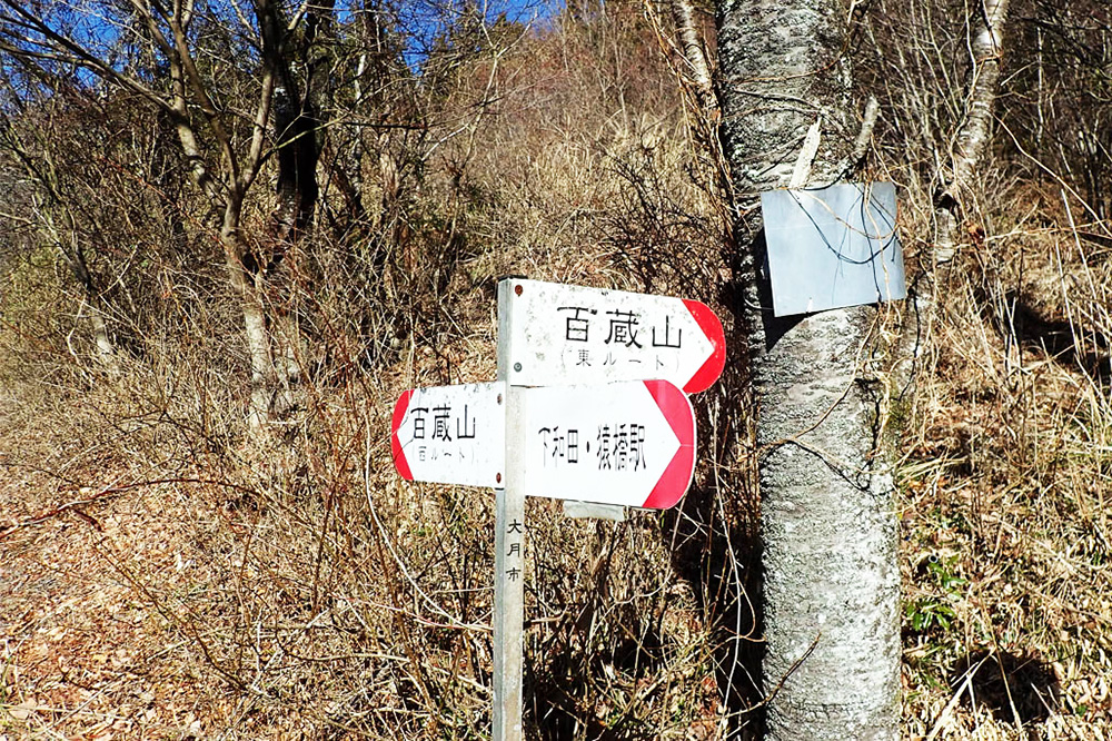 百蔵山の東ルート登山口