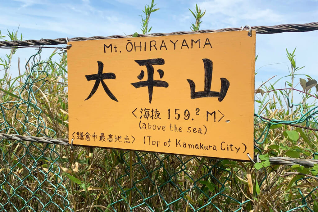標高159.2mの大平山の山頂
