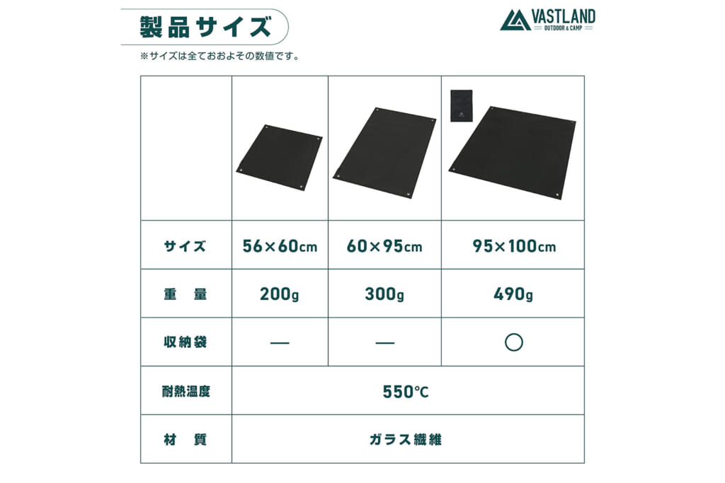 VASTLANDの焚き火シートエントリーモデル