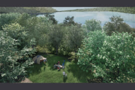 赤城公園内に開業予定のキャンプフィールドのイメージ