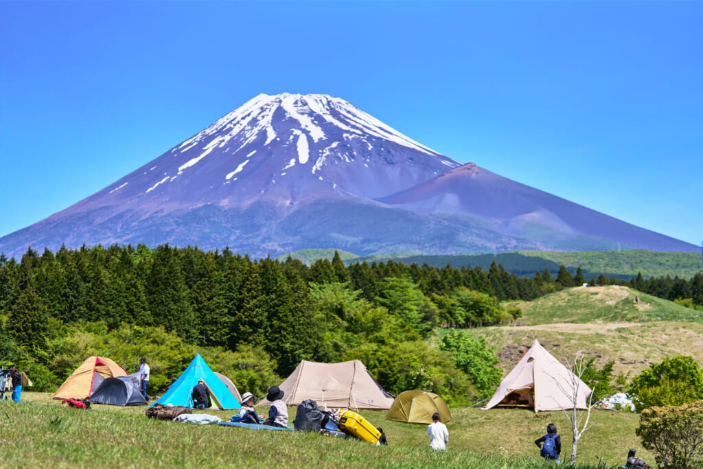 富士山とテント