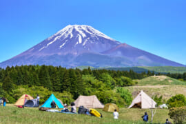 富士山とテント