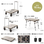 【画像】目から鱗の1台で2役こなすコンテナキャリーカート？　テーブルに変形する2WAY折りたたみ台車の変幻自在ぶりがハンパない 〜 画像1