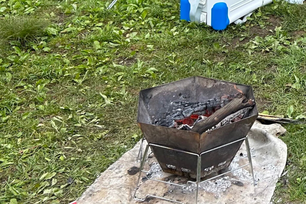 焚き火の残り