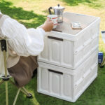 【画像】車載にも収納にも強い！　厚さ約6cmの「折りたたみコンテナ」でキャンプ快適化 〜 画像1