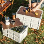 【画像】車載にも収納にも強い！　厚さ約6cmの「折りたたみコンテナ」でキャンプ快適化 〜 画像1