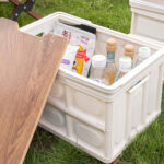 【画像】車載にも収納にも強い！　厚さ約6cmの「折りたたみコンテナ」でキャンプ快適化 〜 画像1