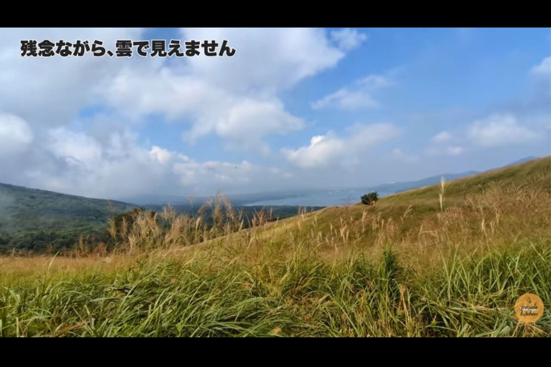 富士山を見に来たが残念ながら雲に覆われて姿は見えず