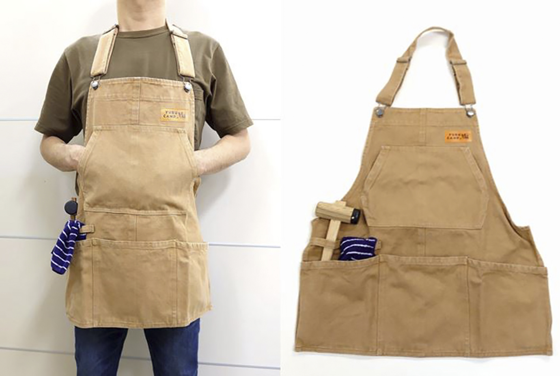 ポケットが多いキャンプ用のエプロン