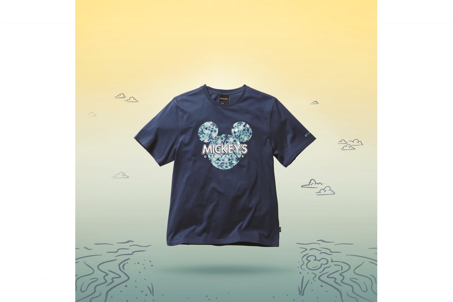 コロンビア「MICKEY’S OUTDOOR CLUB COLLECTION」の「M Graphic Tee」。カラーは469 Carbon