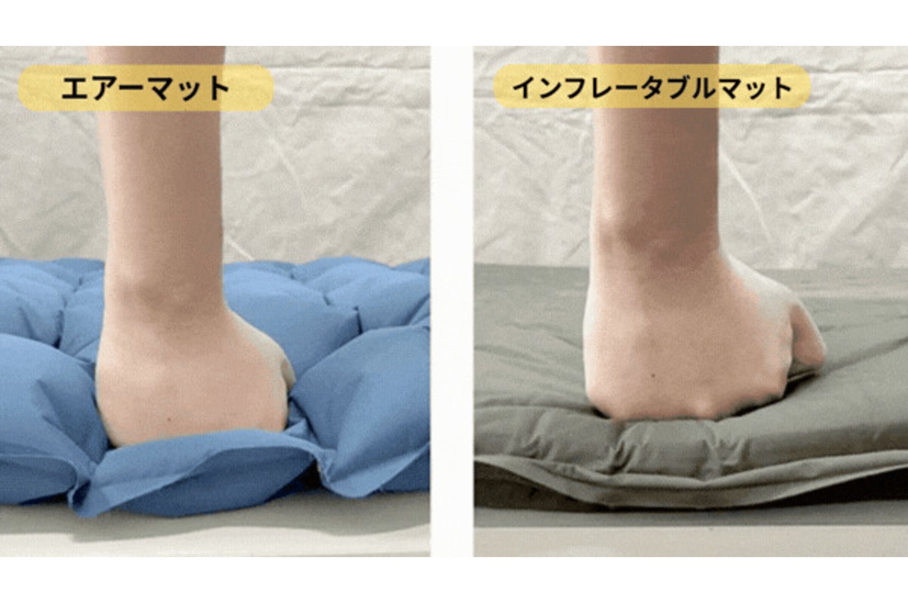 内部にウレタン構造を採用しているBears Rockインフレータブルマットは、わずか3cmの厚みでも底付きしにくい