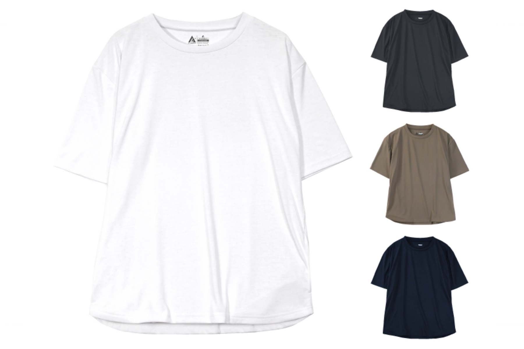 濡れても透けにくいFUBARの「FB-710 フーバー 汗染み軽減 オーバーサイズ 5分袖 クールTシャツ(ミディアムウェイト)」全4色展開