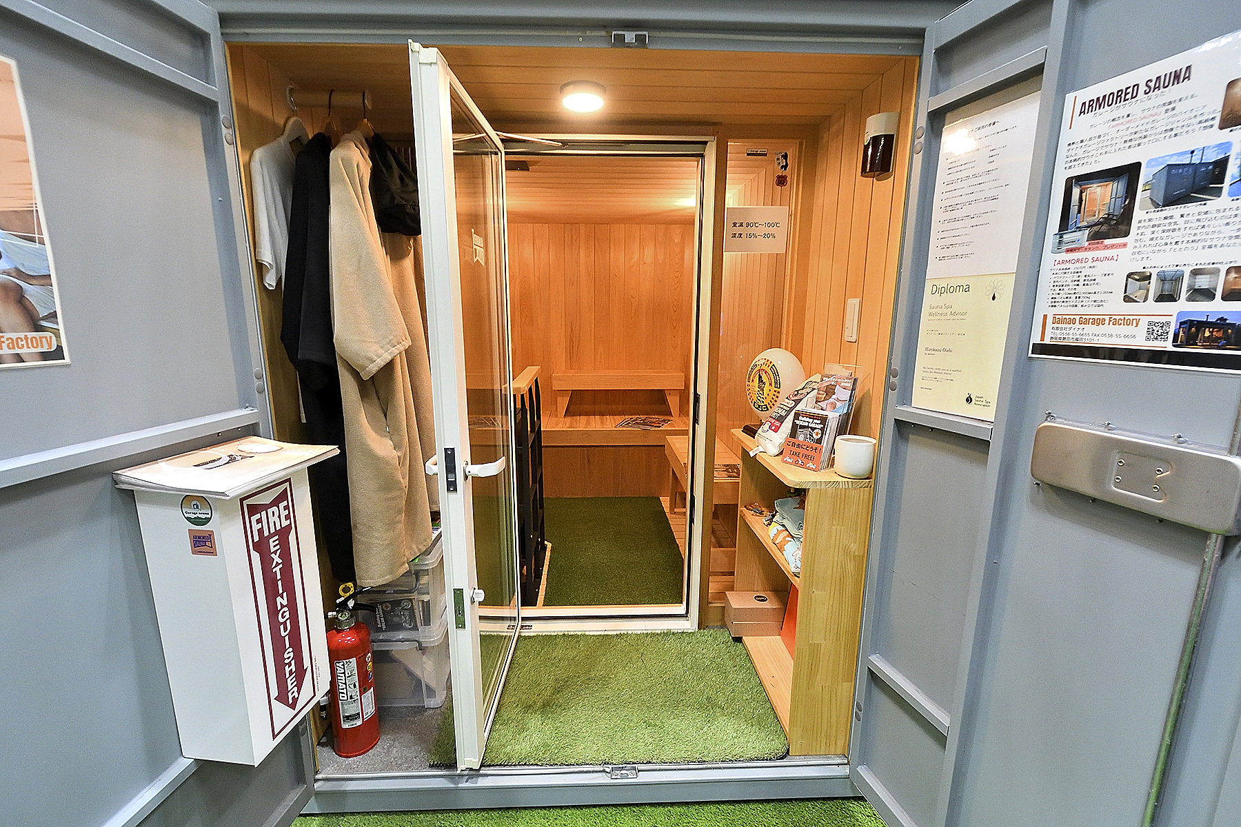 FIELDSTYLE2026東京エキスポに転じされていた「アーモードサウナ」の内観