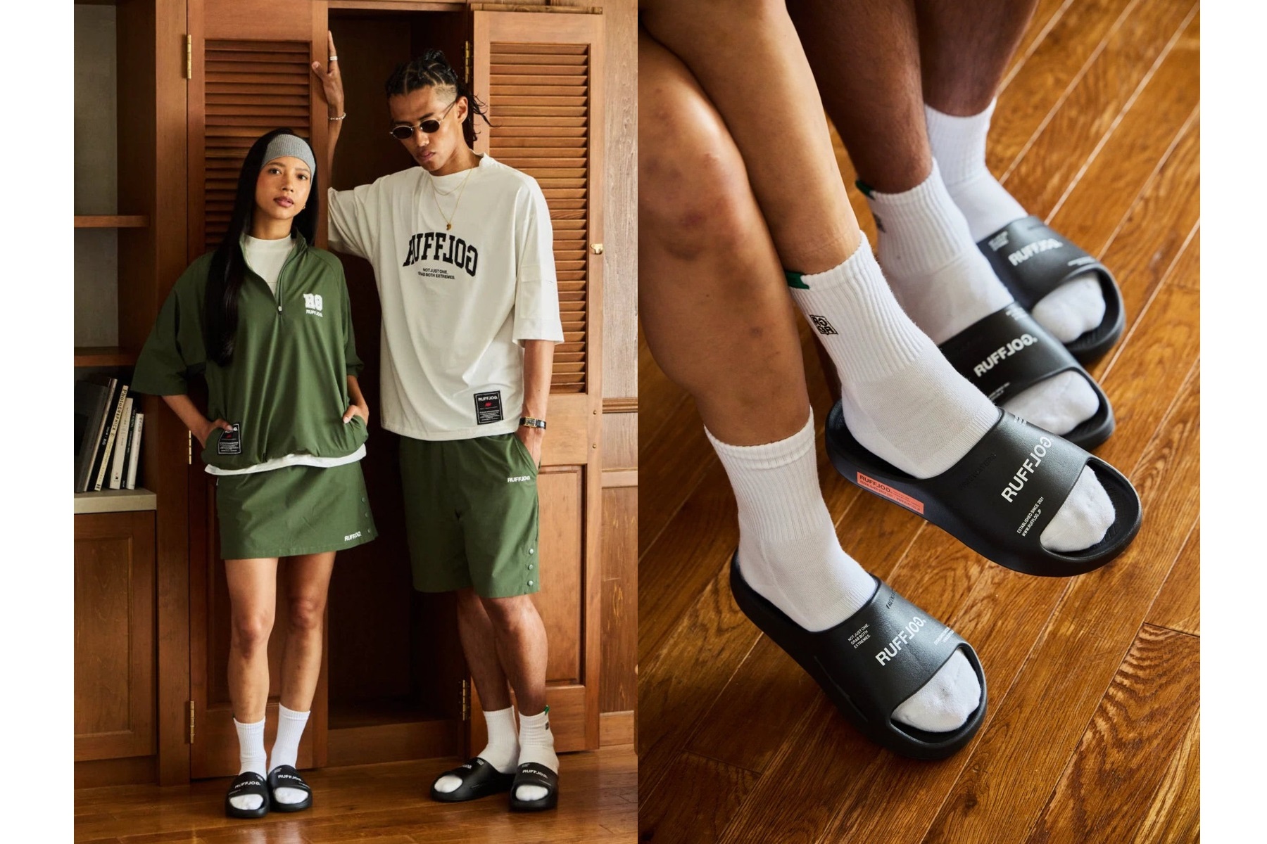 「RFLG×FREEWATERS RECOVERY SANDAL」の着用イメージ