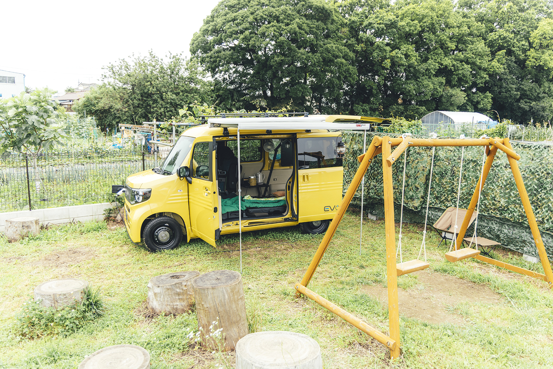 『ホンダアクセス アウトドア体感撮影会』に展示されていたデモカーのN-VAN e:
