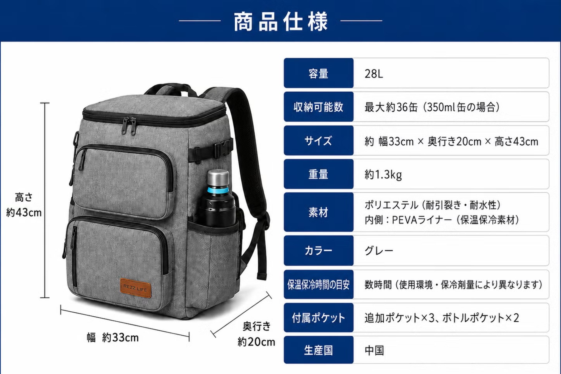 Breeze Packの商品仕様