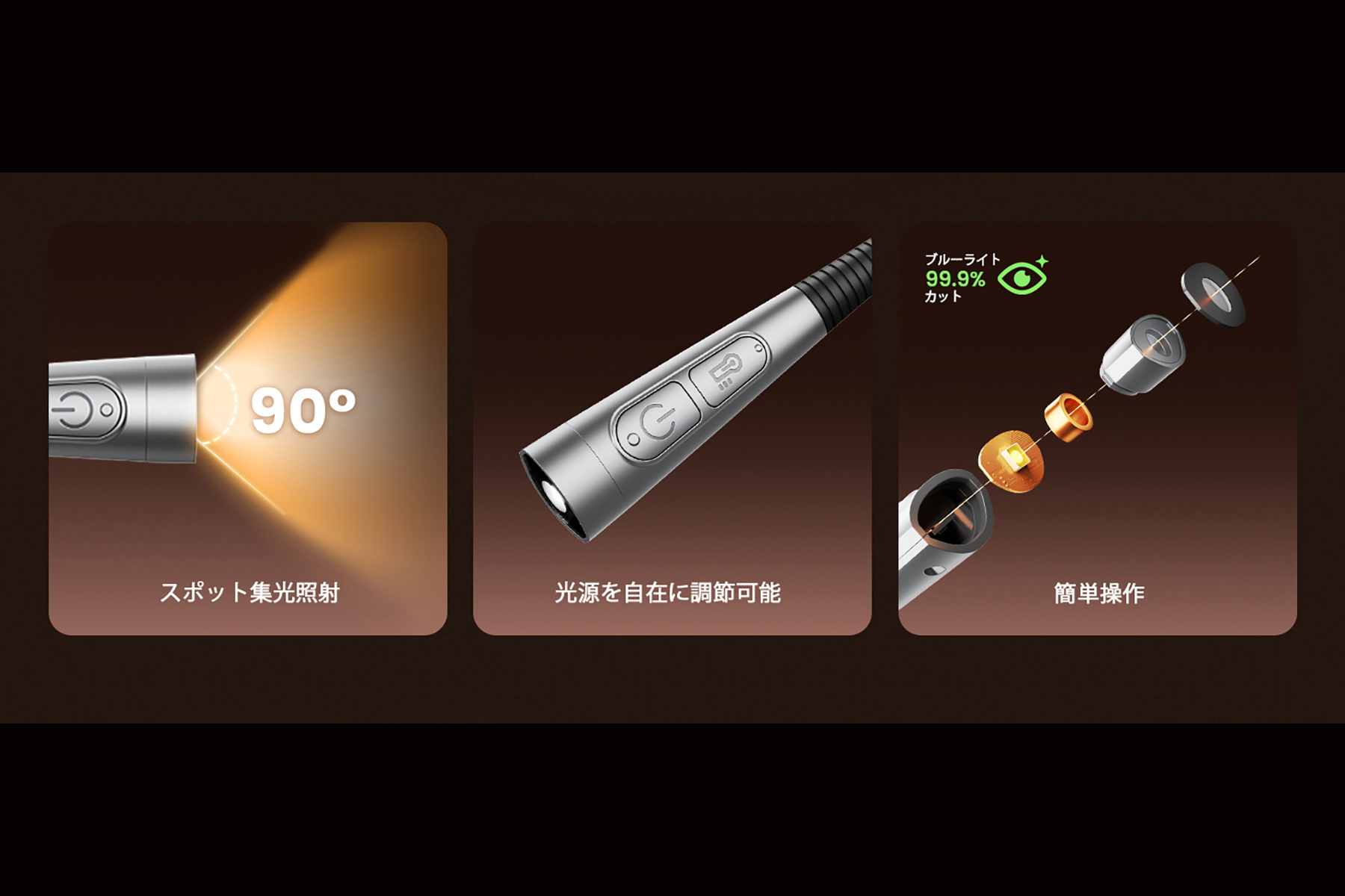 首掛け式のLEDライト「Glocusent A105 Neck Light」の仕様を説明
