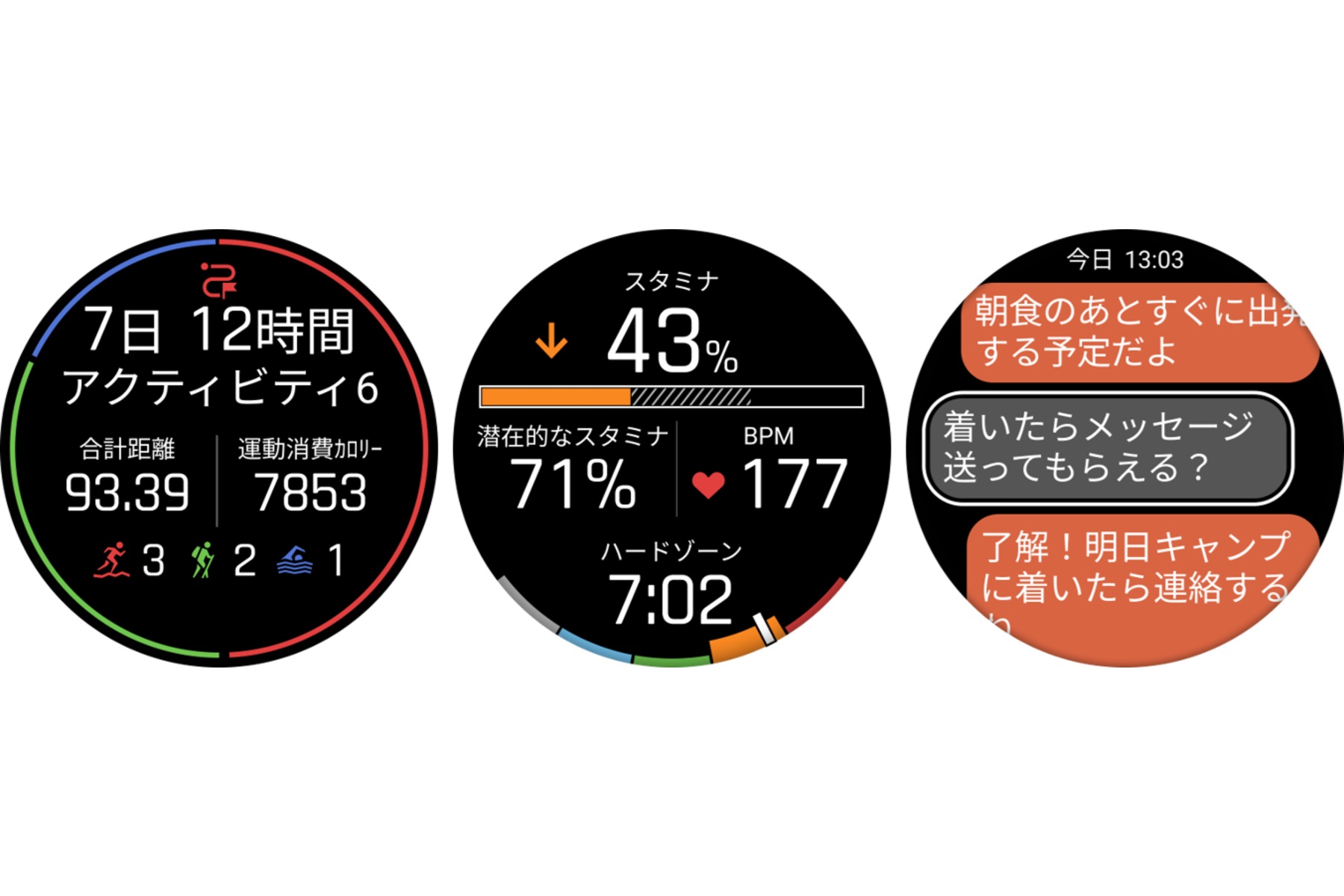 ガーミンfēnix 9は、スタミナカーブやスタミナゾーンを表示できるほか、さまざまな情報を表示できる