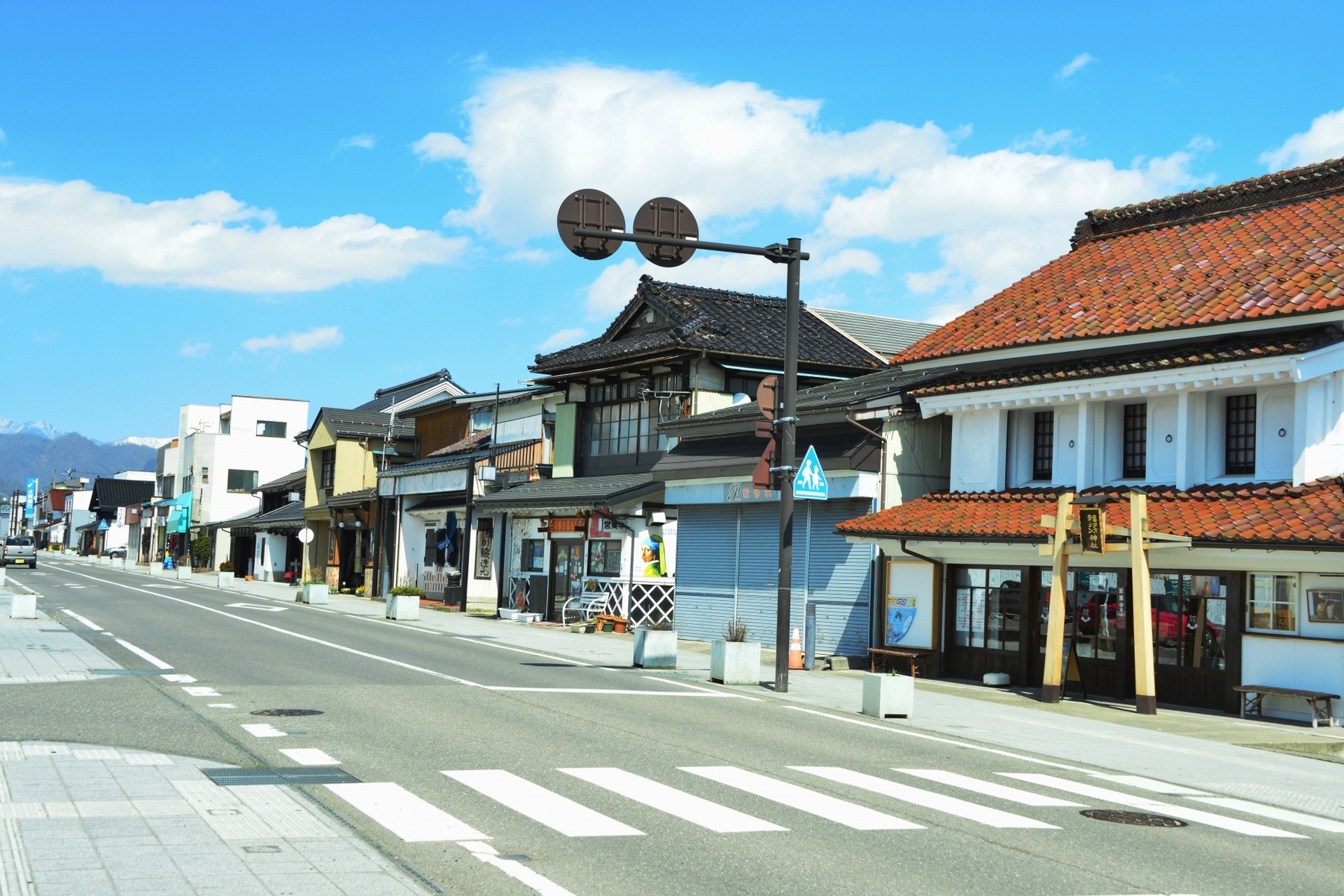 喜多方市中心部の町並み